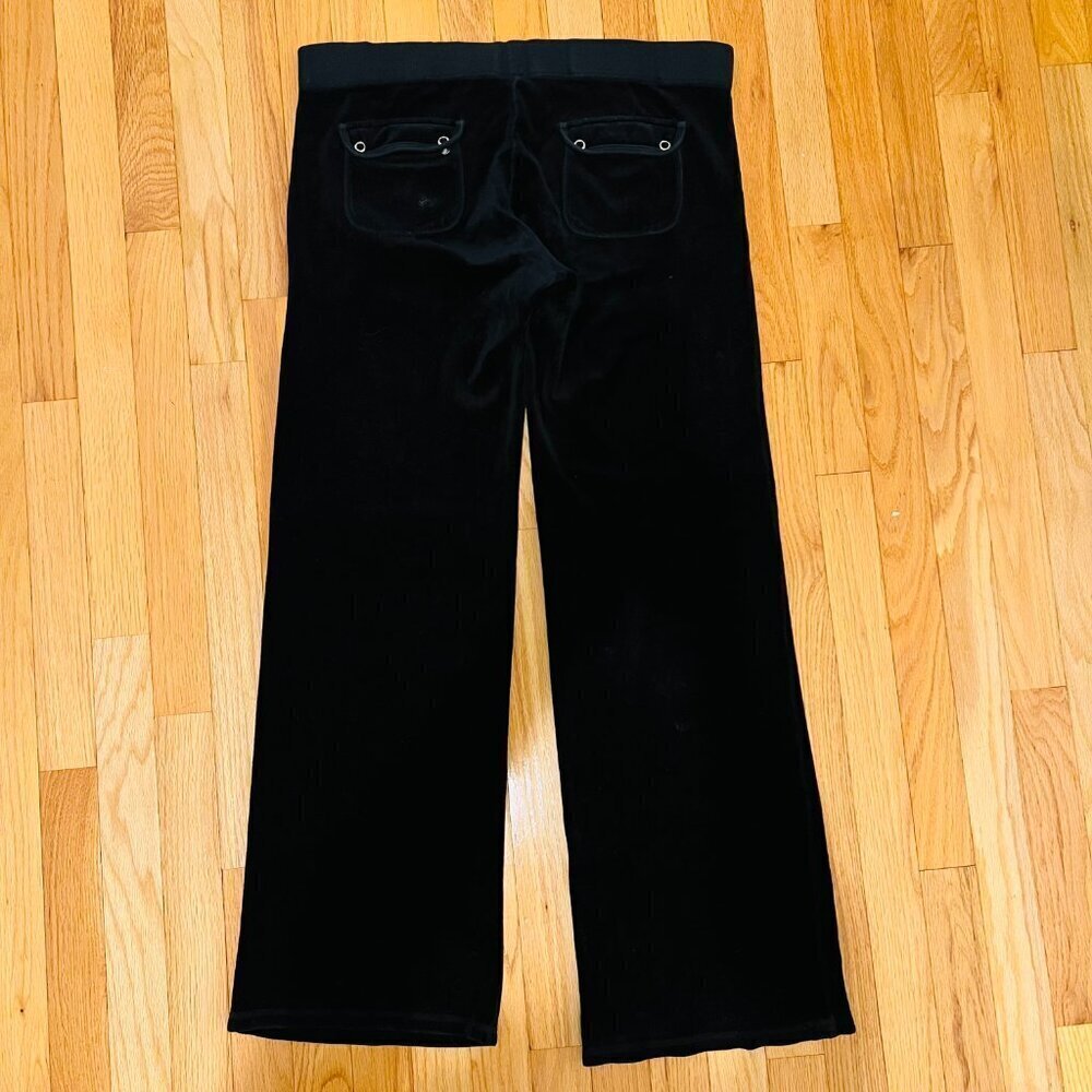 Vintage Y2k Juicy Couture Tracksuit Black Velour Pants - Picture 10 of 16